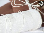 Sznurek lniany - dratwa - biały 1 mb